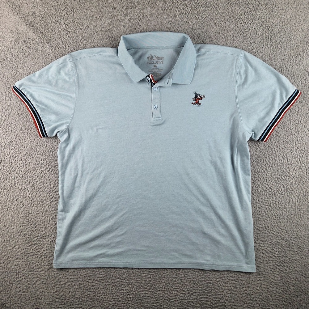 Walt Disney Imagineering Exclusive Polo Shirt Sorcerer Mickey Light Blue 2XL